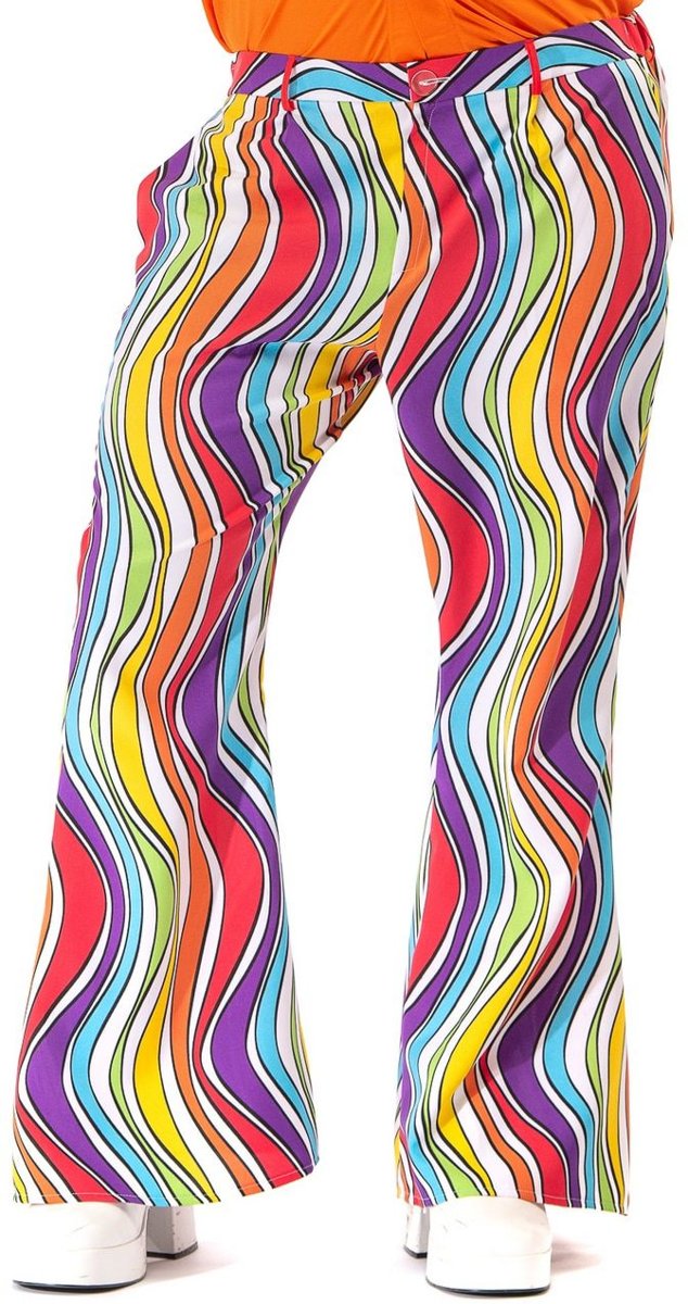 Hippie Kostuum | Jaren 60 Regenboog Flower Power Hippie Festival Broek Man | 3XL | Carnaval kostuum | Verkleedkleding